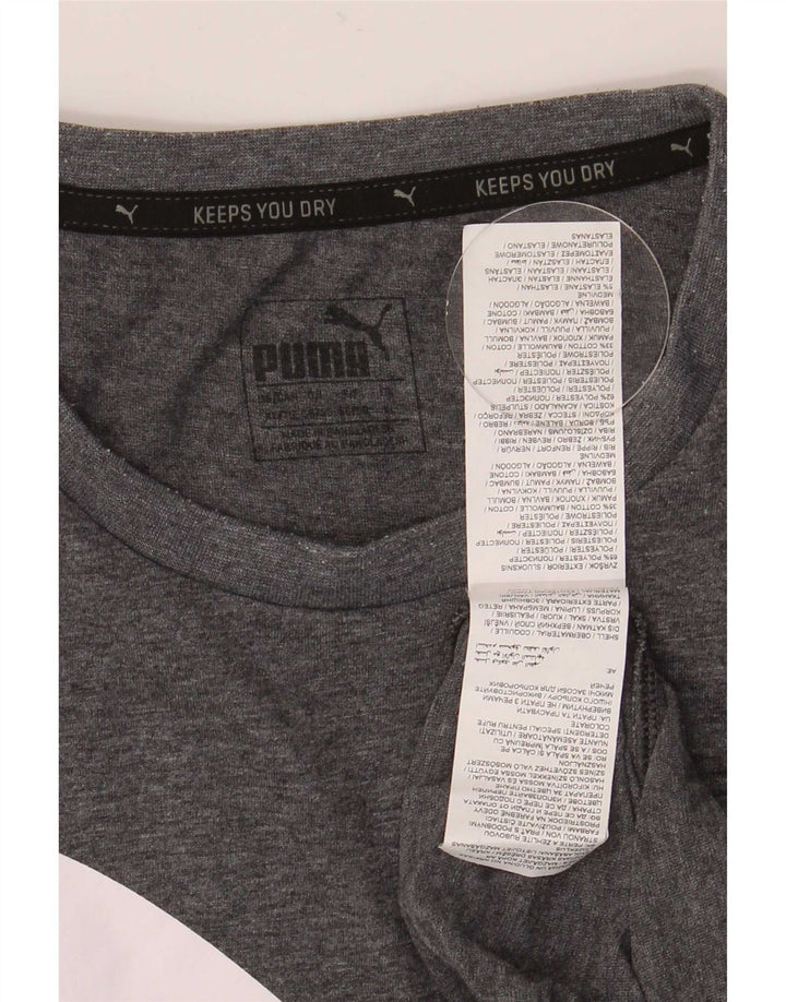 Puma Herren Grafik T-Shirt Top XL Grau Polyester