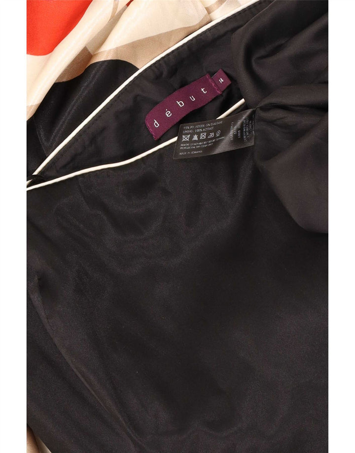 Debut Damen Trägerloses Kleid UK 14 Large Schwarz Geometrisch Polyester