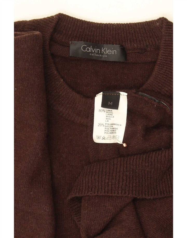 Calvin Klein Herren-Pullover mit Rundhalsausschnitt, mittelbraune Wolle