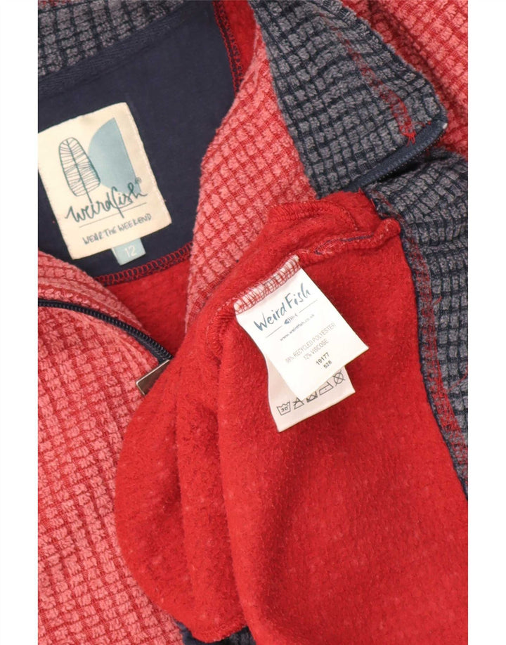 Weird Fish Damen-Fleecepullover mit Reißverschluss, UK 12, Mittelrosa, Polyester