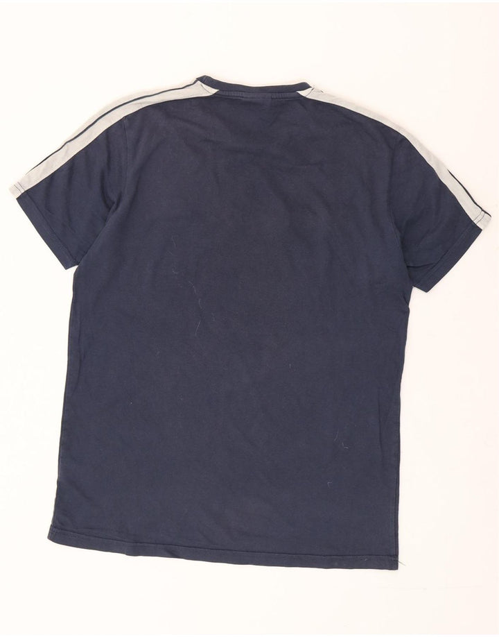 ELLESSE Herren-T-Shirt-Oberteil, mittelgroß, marineblau, Colourblock-Baumwolle