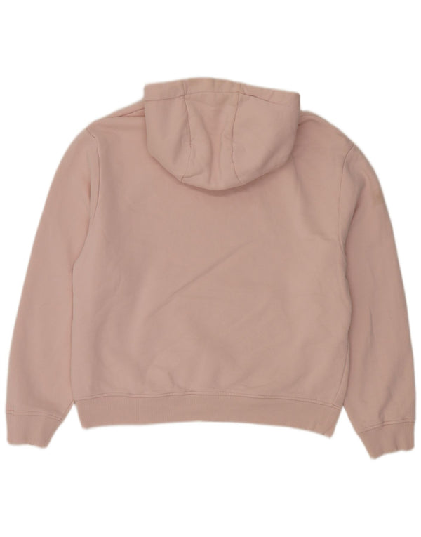Zara Damen Übergroßer Kapuzenpullover UK 16 Large Rosa Baumwolle