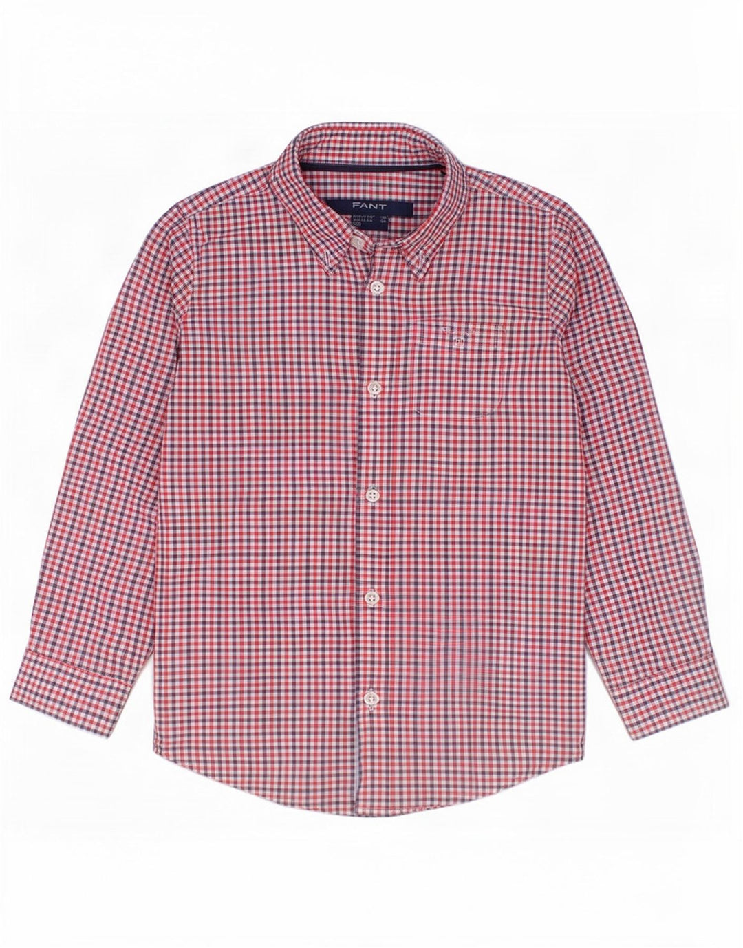 Gant Baby-Jungen-Hemd, 3–6 Monate, rotes Gingham-Baumwolle