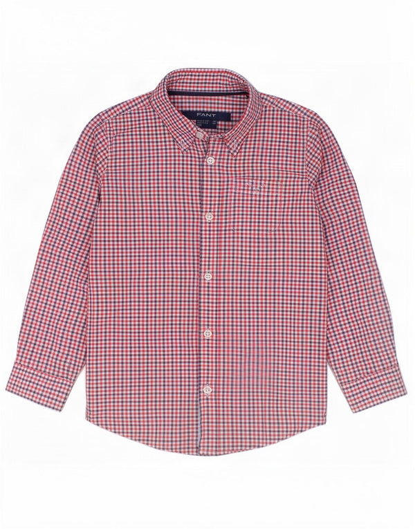 Gant Baby-Jungen-Hemd, 3–6 Monate, rotes Gingham-Baumwolle