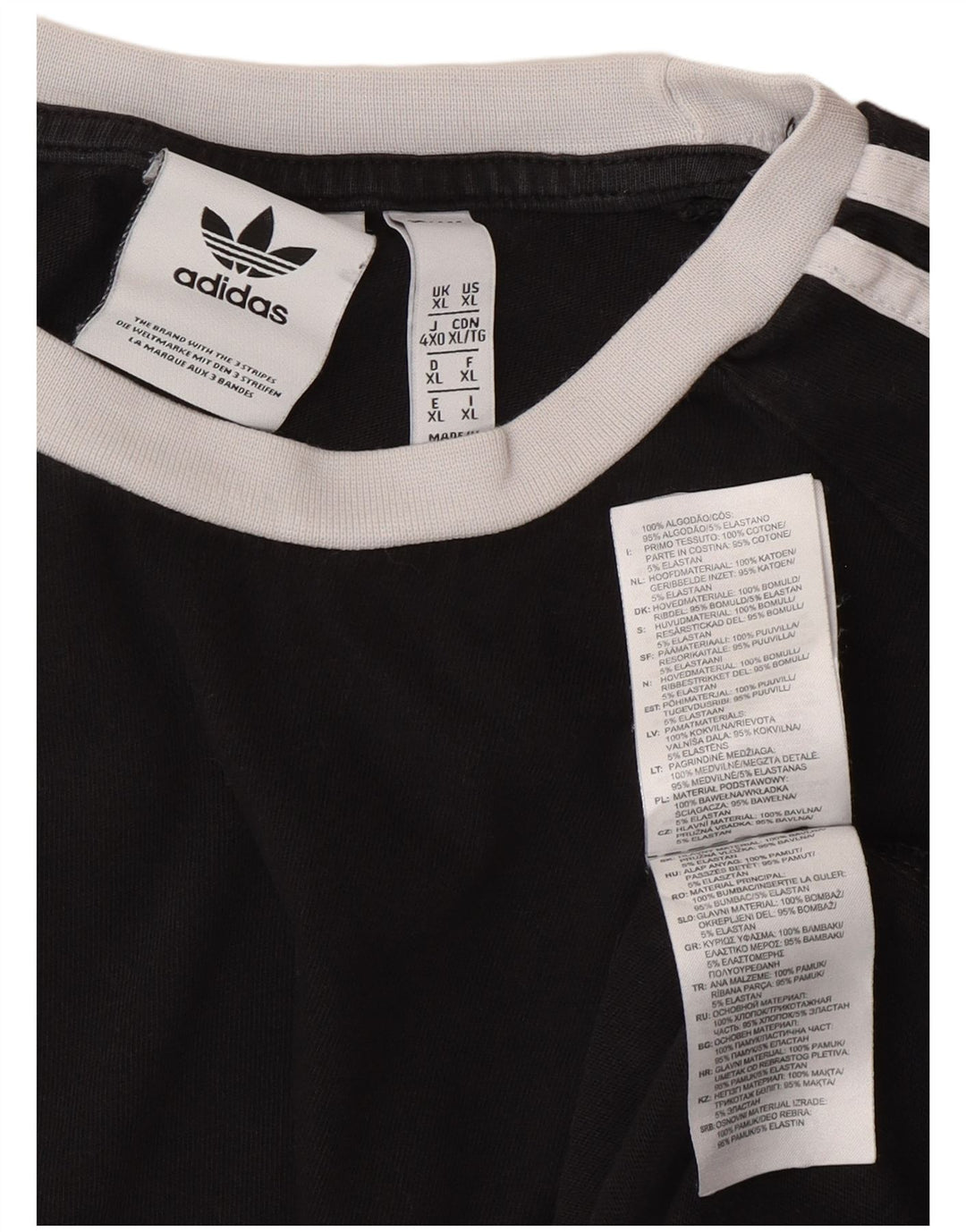 Adidas Herren Top Langarm XL Schwarz Colourblock Baumwolle