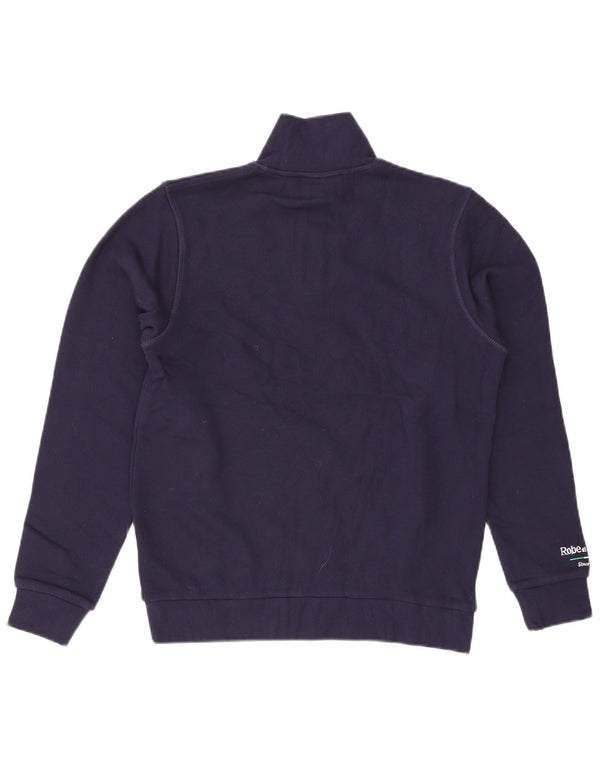 Kappa Herren-Sweatshirt mit grafischem Reißverschluss, mittlerer marineblauer Baumwolle