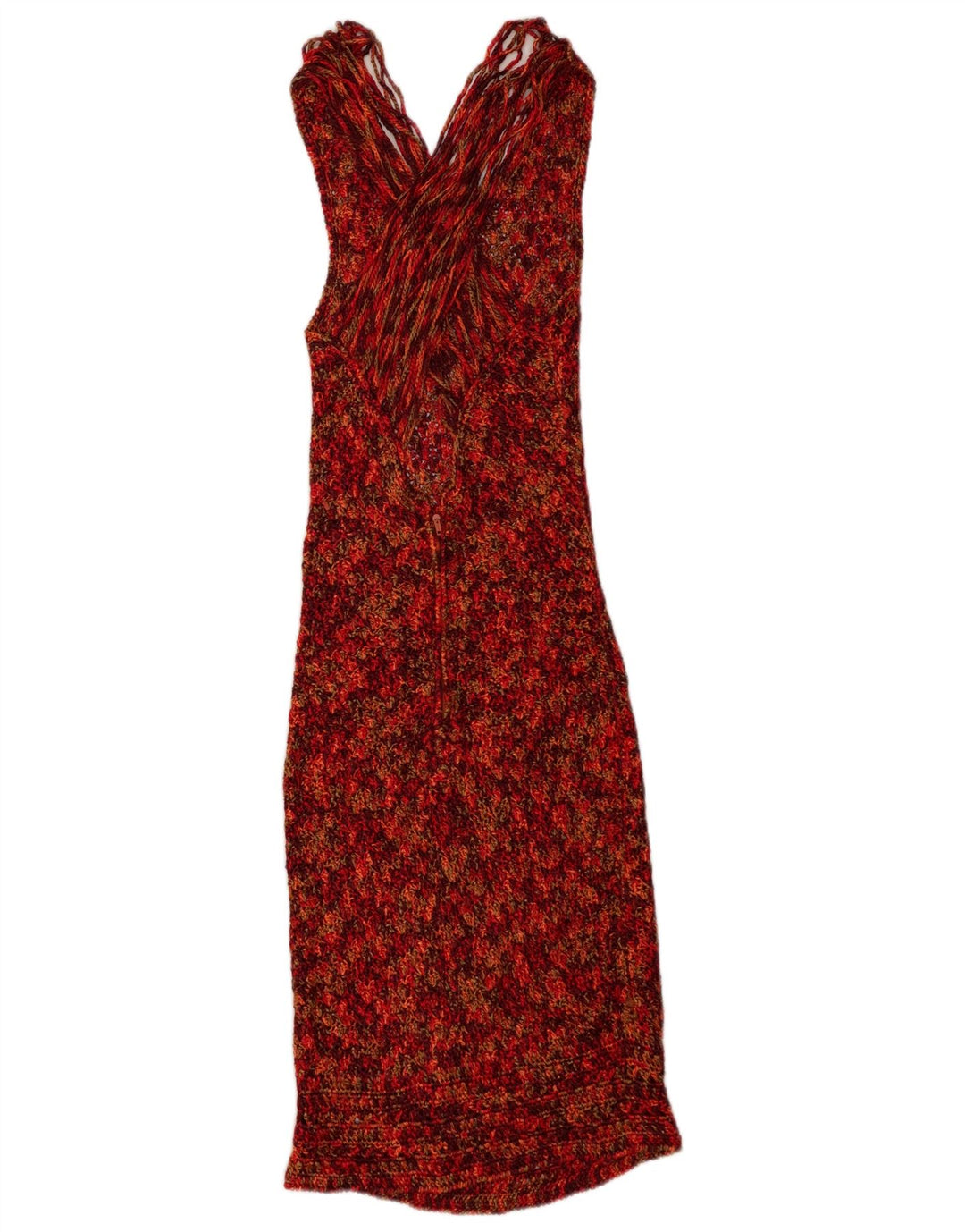 Vintage Damen Strick-Bodycon-Kleid UK 12 Medium Mehrfarbig gefleckt