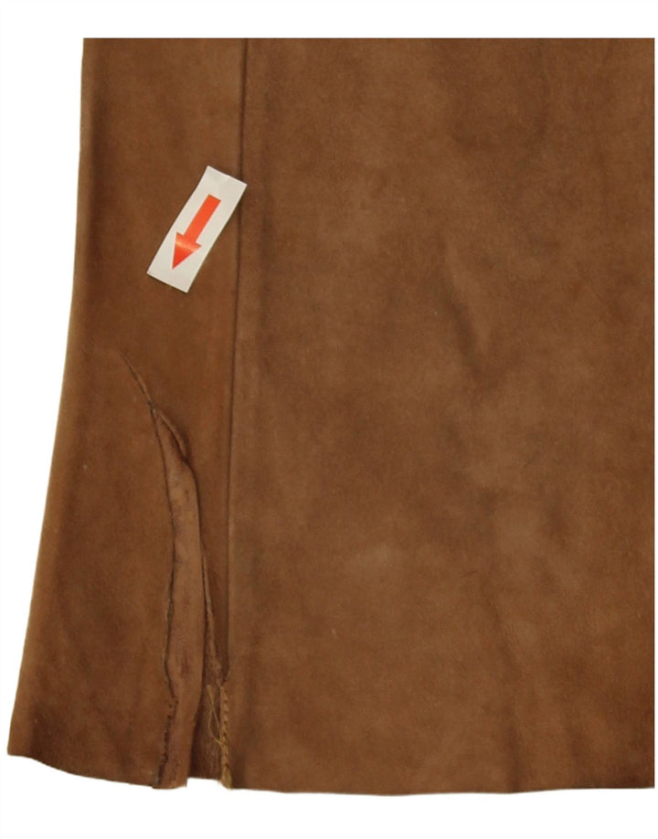 Vintage Damen Flare Wildlederhose W26 L26 Beige