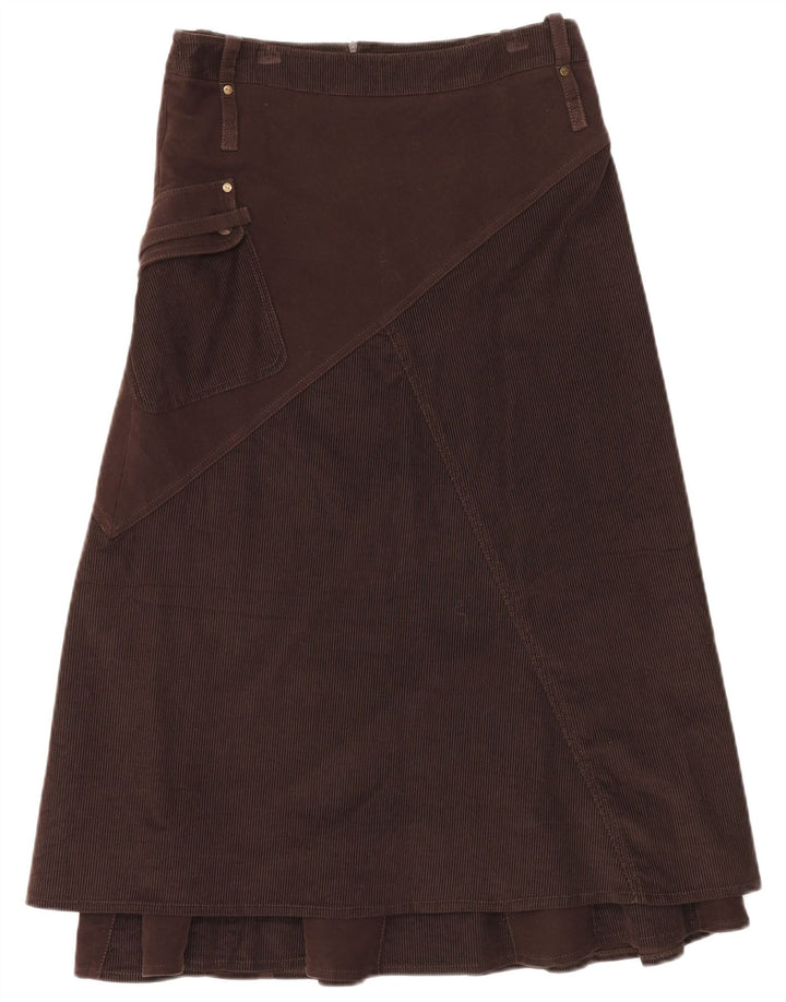 MARIELLA ROSATI Damen Maxi-Cordrock UK 12 Medium W32 Braune Baumwolle