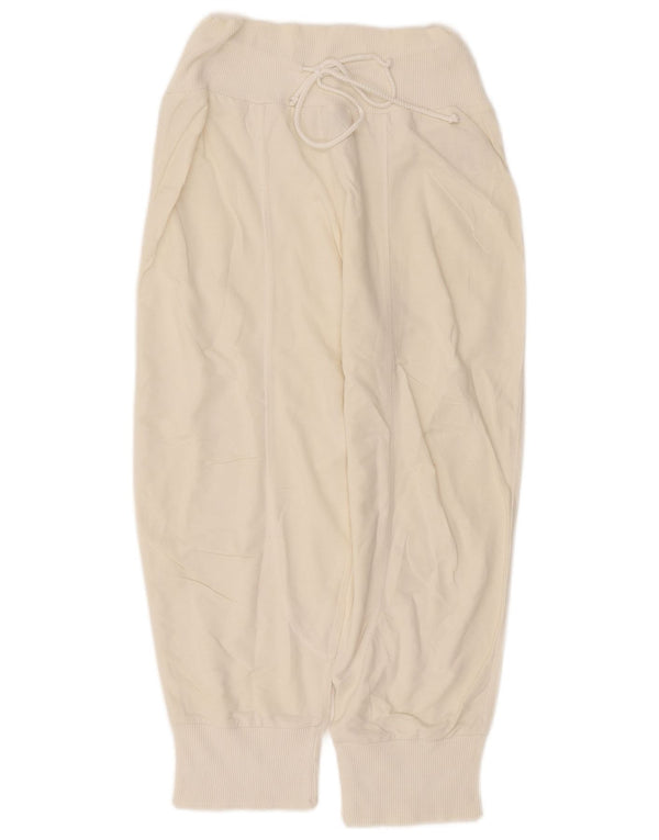 Armani Womens Loose Fit Trainingshose Jogger UK 10 Small Off White
