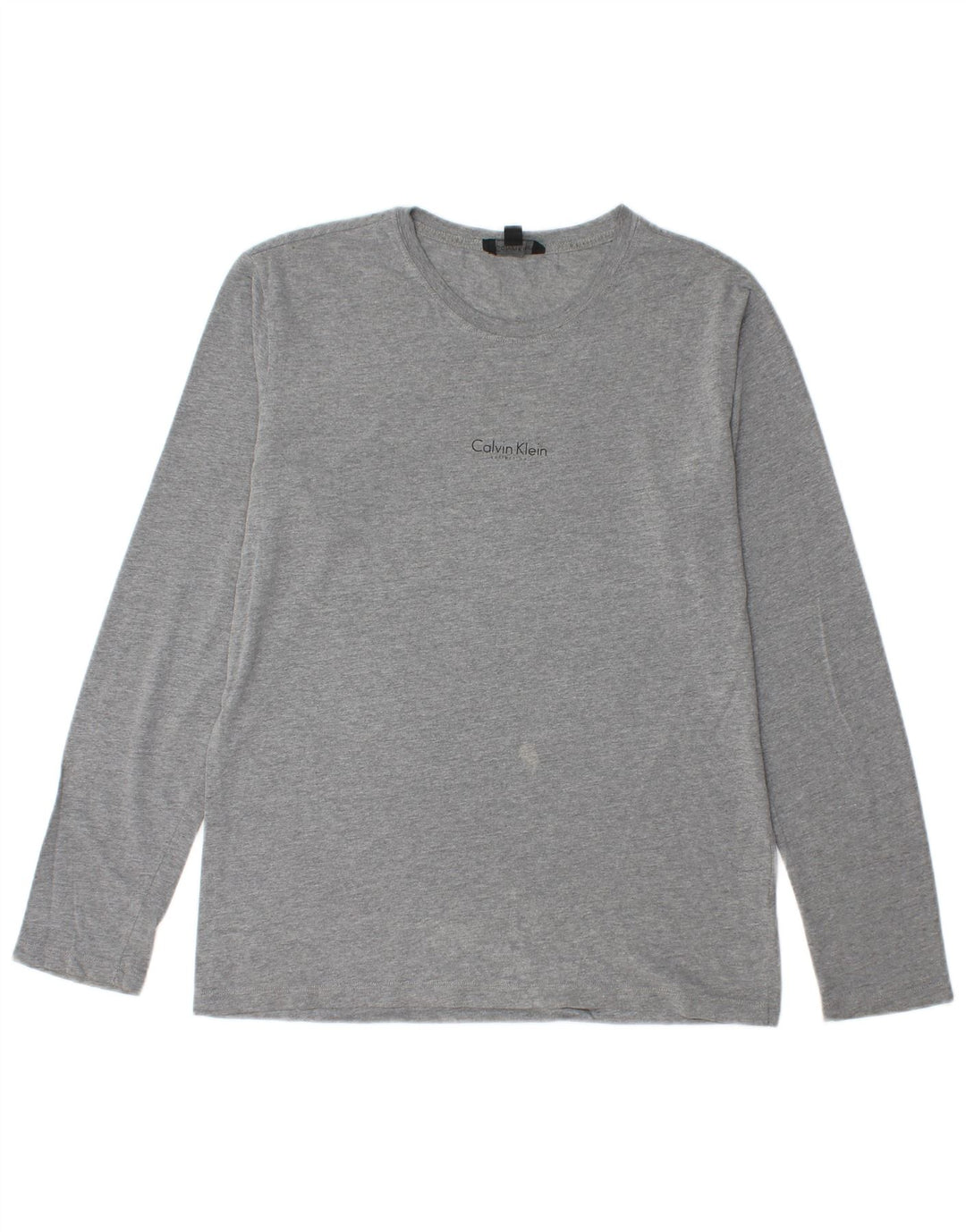 Calvin Klein Herren-Top mit langen Ärmeln, Mittelgrau meliert