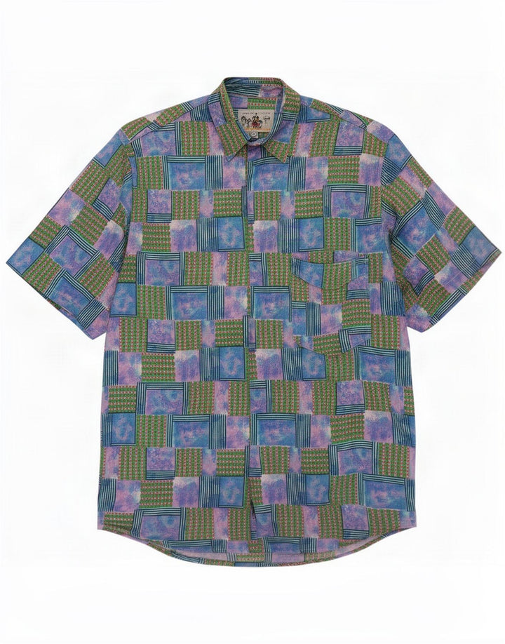 Azzurra Herren Kurzarmhemd Medium Mehrfarbig Patchwork