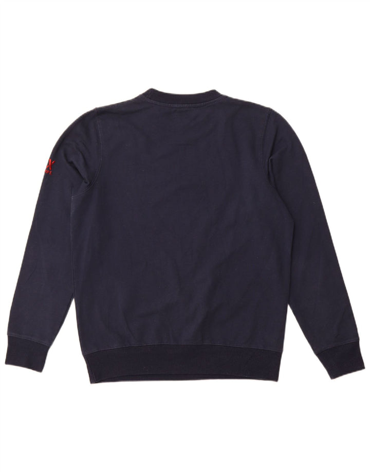 AVIREX Grafischer Herren-Sweatshirt-Pullover, mittlere Marineblau-Baumwolle