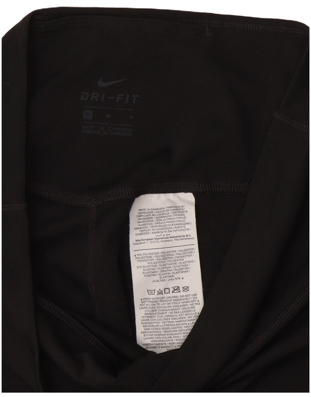 NIKE Womens Dri Fit Capri Leggings UK 12 Medium Schwarz Polyester