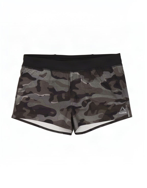 Reebok Damen Sportshorts UK 12/14 Medium Mehrfarbige Tarnung