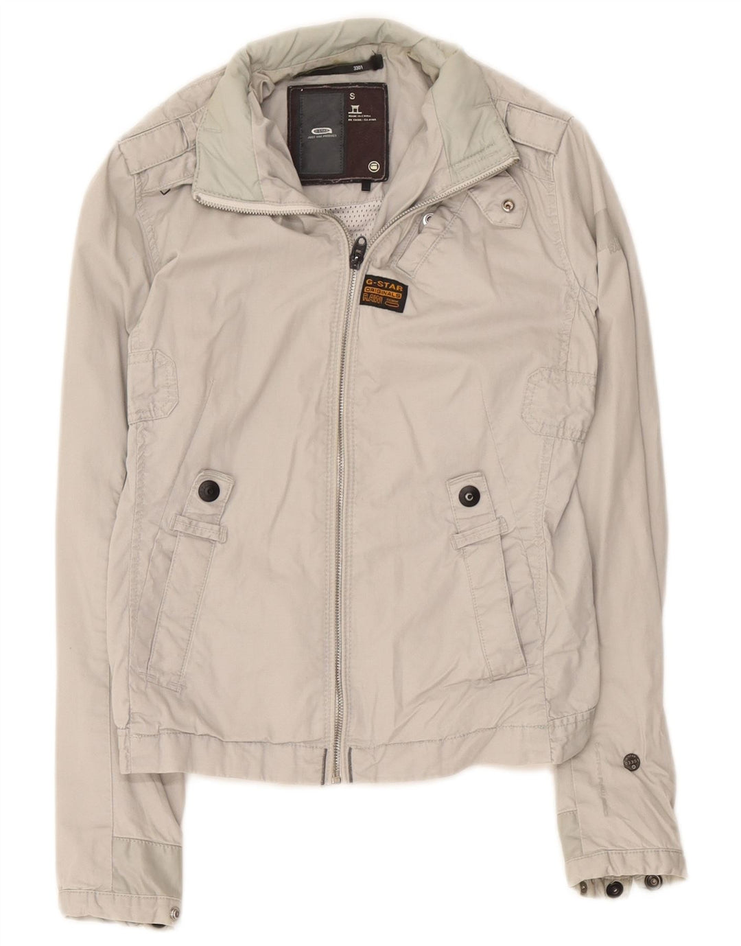 G-Star Damen Militärjacke UK 10 Small Graue Baumwolle