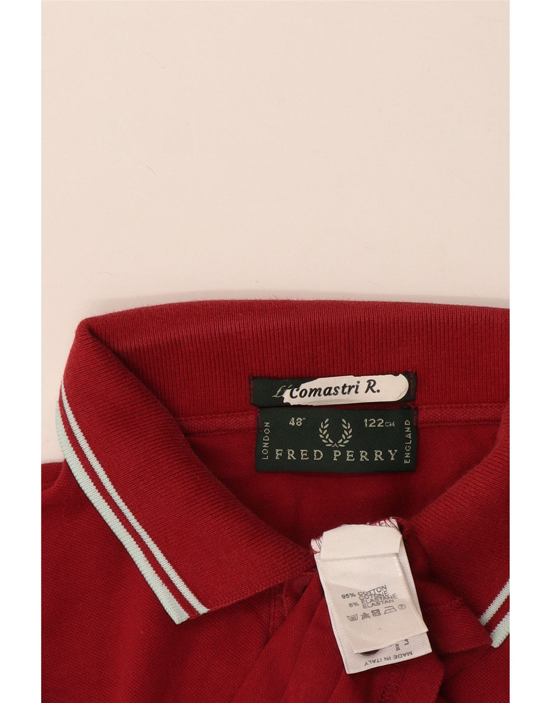 Fred Perry Herren Poloshirt IT 48 Medium Burgund Baumwolle