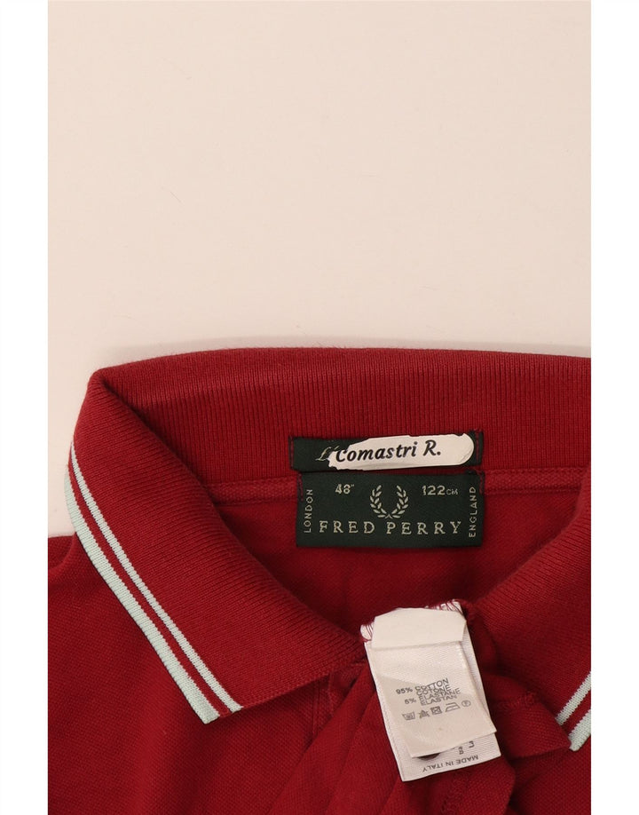 Fred Perry Herren Poloshirt IT 48 Medium Burgund Baumwolle