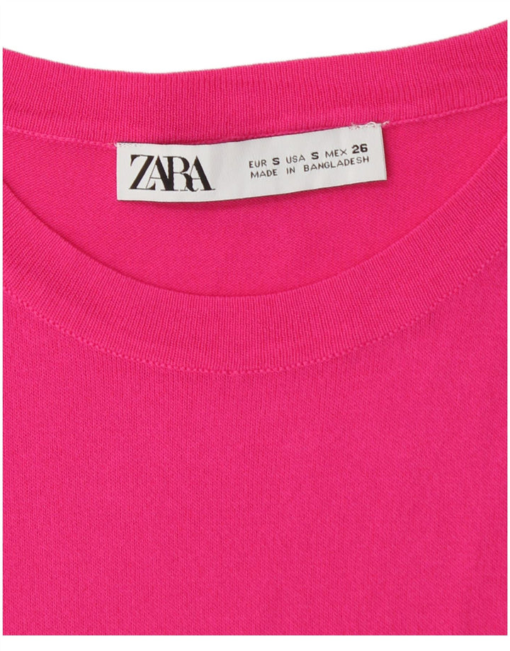 Zara Damen T-Shirt Top UK 8 Small Pink