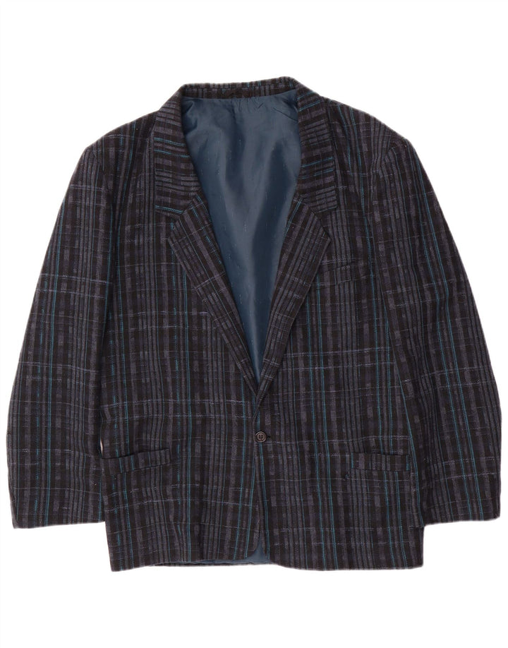 GIERRE Herren-Blazer mit 1 Knopf, UK 38, mittleres Marineblau, geometrisch