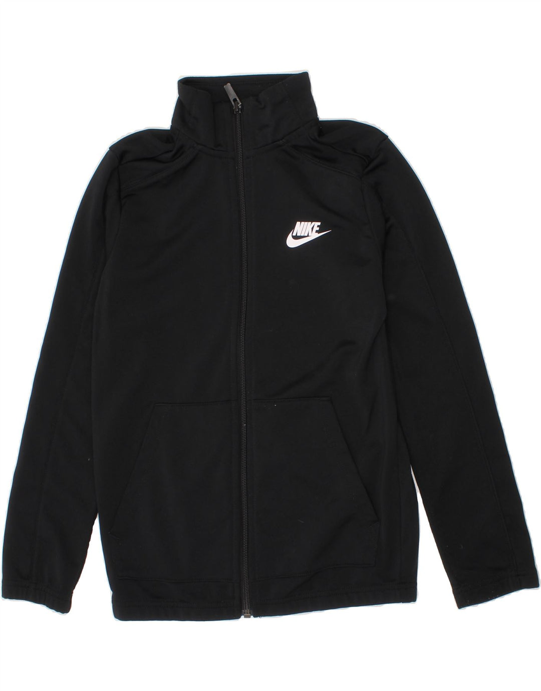 NIKE Girls Tracksuit Top Jacket 8-9 Years Small  Black Polyester Vintage Nike and Second-Hand Nike from Messina Hembry 