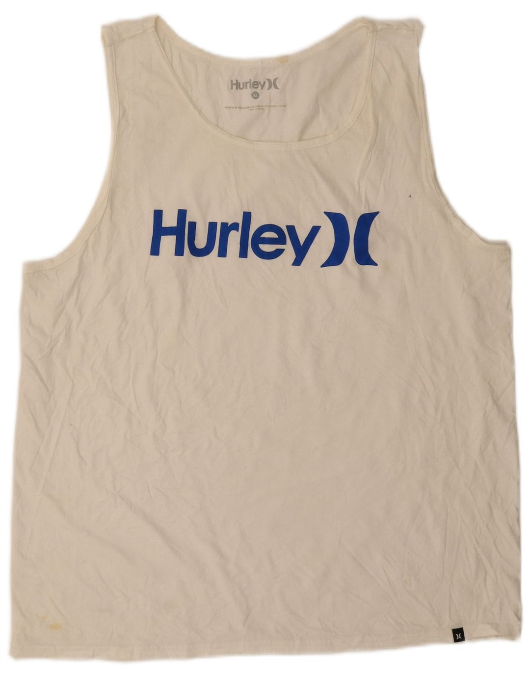 HURLEY Herren Grafik-Weste-Top XL aus weißer Baumwolle