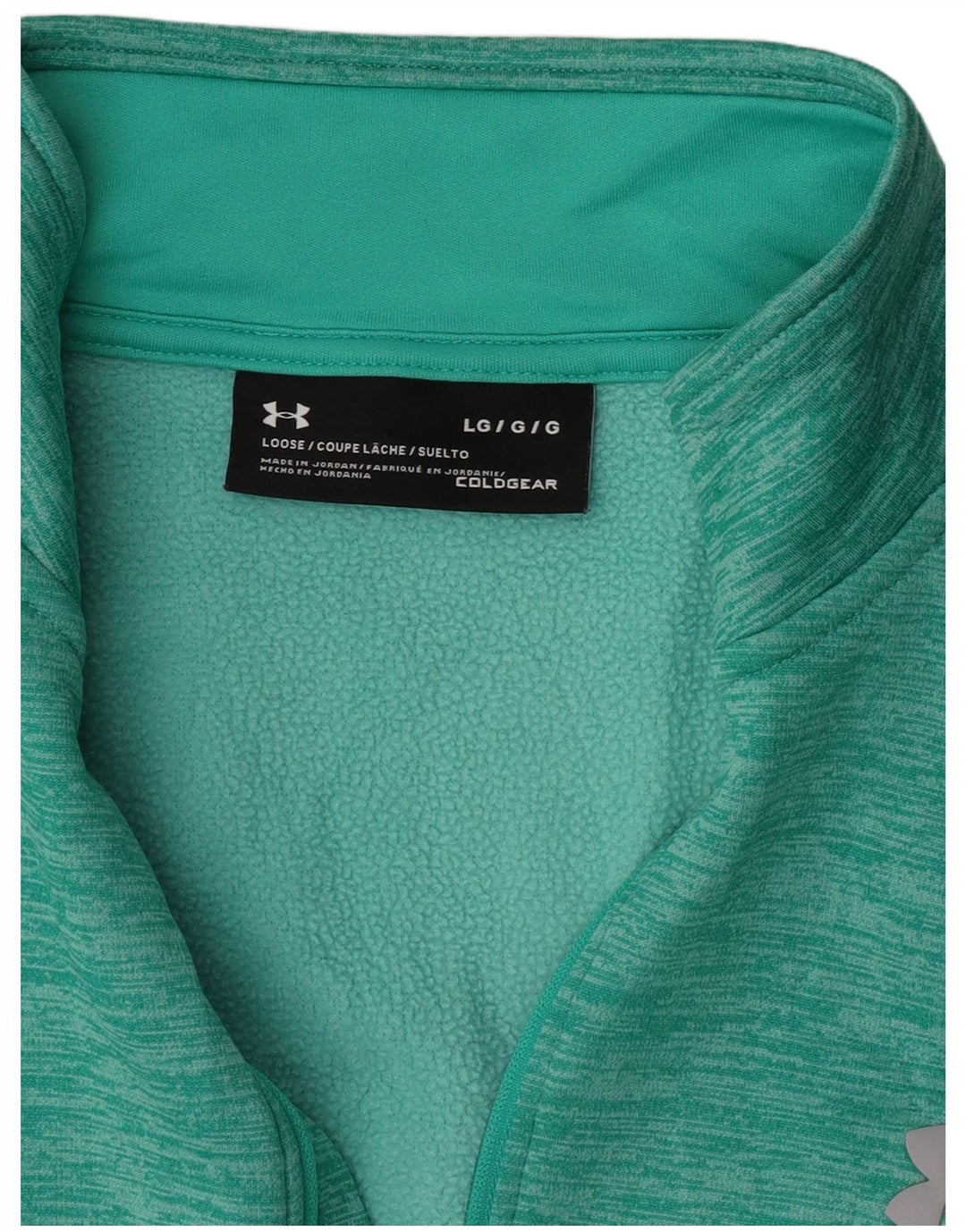 Under Armour Herren-Sweatshirt mit Reißverschluss am Hals, groß, türkis meliert