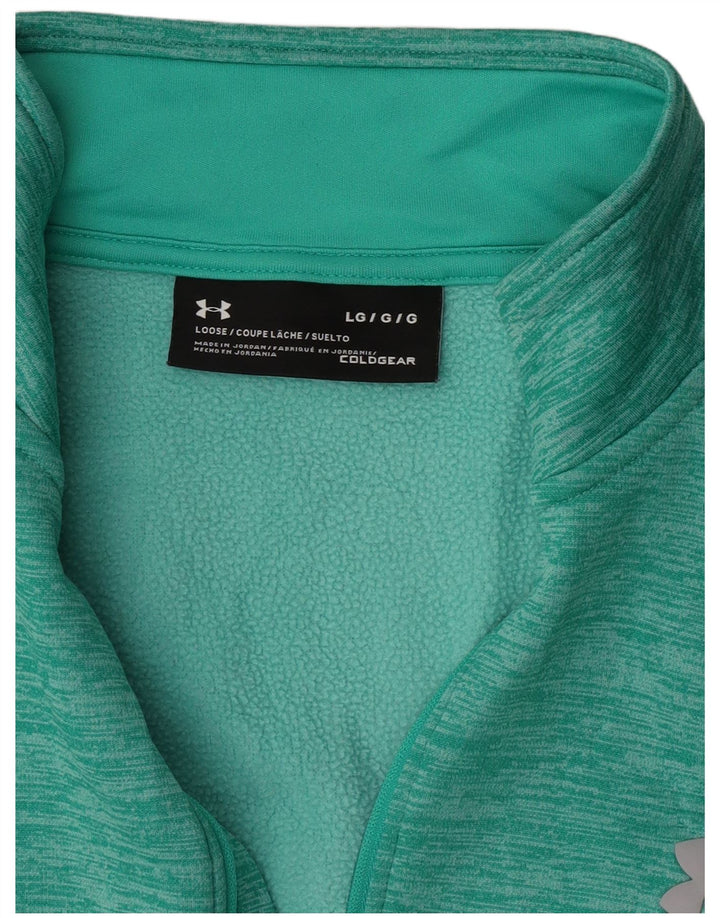 Under Armour Herren-Sweatshirt mit Reißverschluss am Hals, groß, türkis meliert