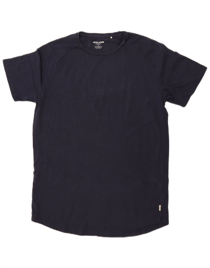 JACK & JONES Herren-T-Shirt-Oberteil aus Baumwolle in mittlerem Marineblau