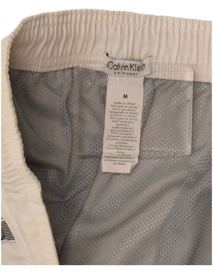 Calvin Klein Herren-Badeshorts mit Grafik, mittelweißes Polyester