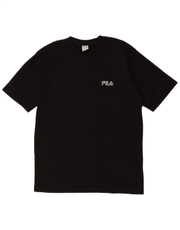 Fila Herren T-Shirt Top Small Schwarz Baumwolle