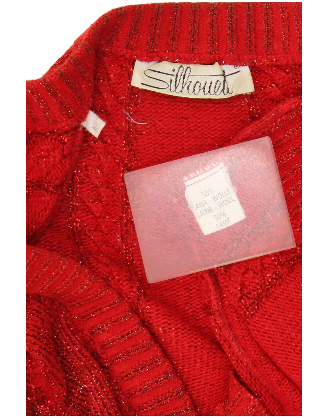 Silhouette Damen-Cardigan mit lockerer Passform, UK 14, mittelrote Wolle