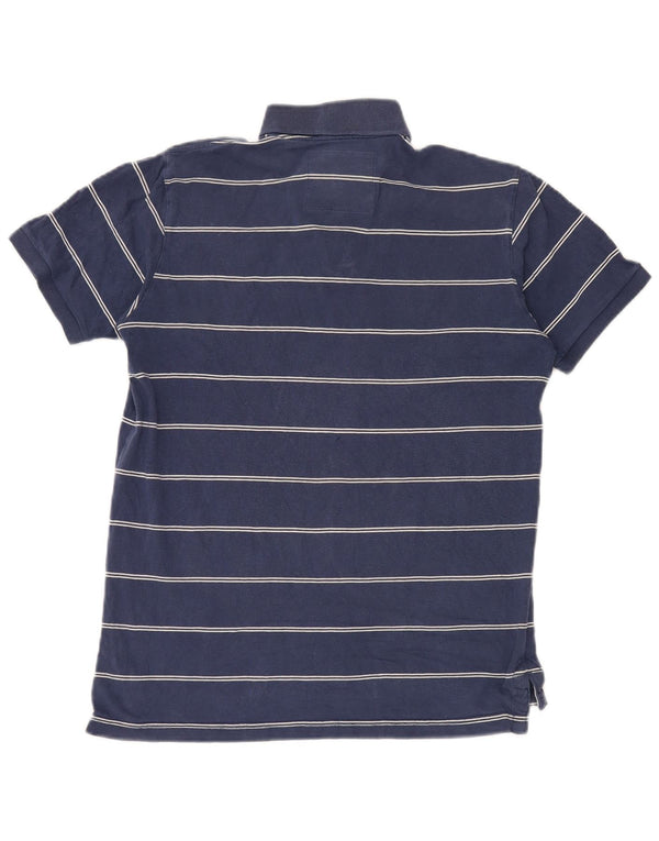 Abercrombie & Fitch Herren-Poloshirt XL, marineblau, gestreift, Baumwolle