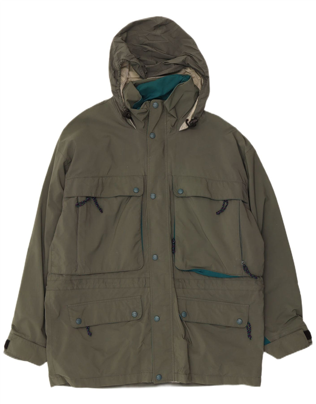L.L.Bean Herren-Utility-Jacke mit Kapuze, UK 40, Größe L, Khaki, Nylon