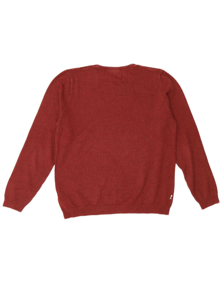 Fila Herren-Pullover mit Rundhalsausschnitt, groß, burgunderrote Baumwolle