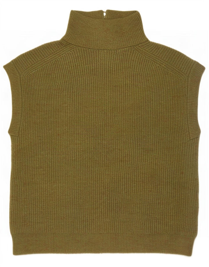 Marks & Spencer Damen-Tanktop mit Reißverschluss am Hals, UK 14, Mittel Khaki gefleckt