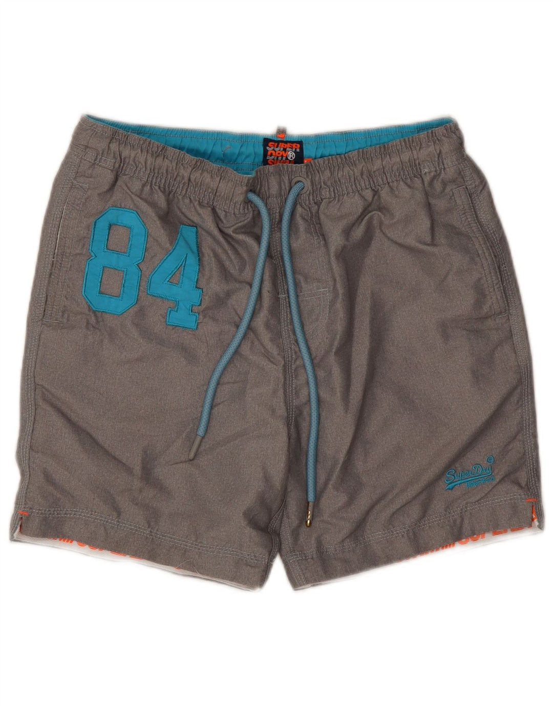 Superdry Herren-Badeshorts mit Grafik, groß, aus grauem Polyester