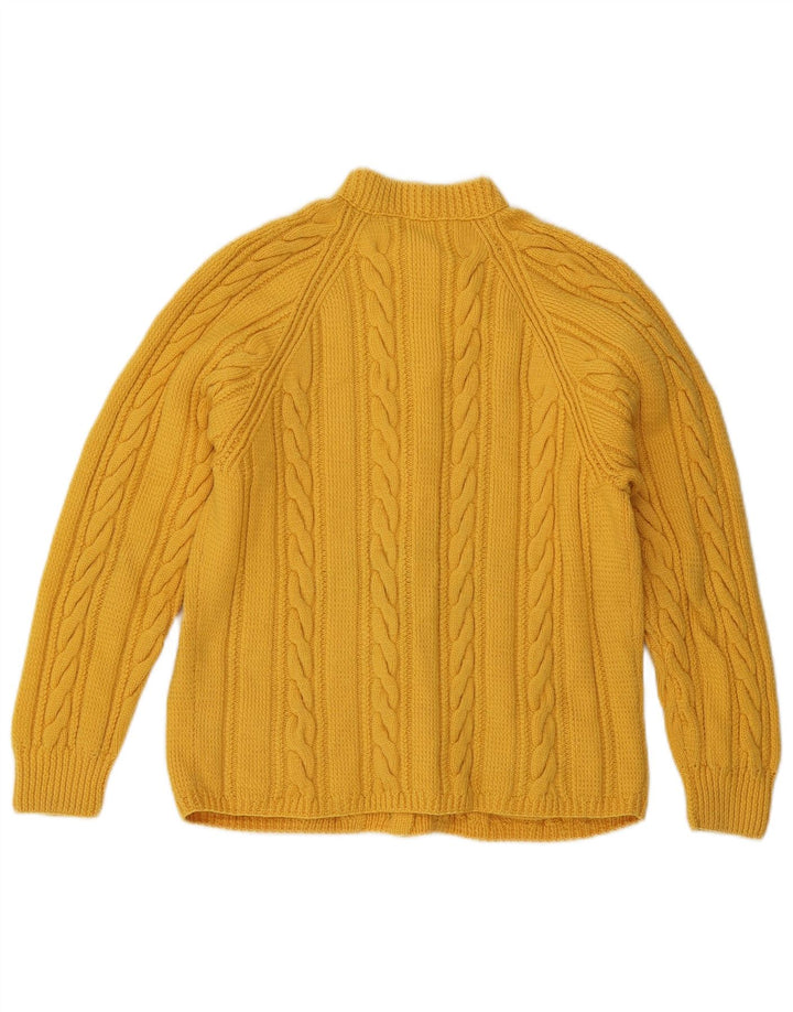 Vintage Damen Cardigan Pullover UK 14 Mittelgelb