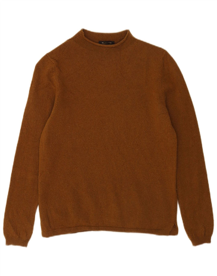 Massimo Dutti Damen Rollkragenpullover Pullover UK 10 Small Braune Wolle