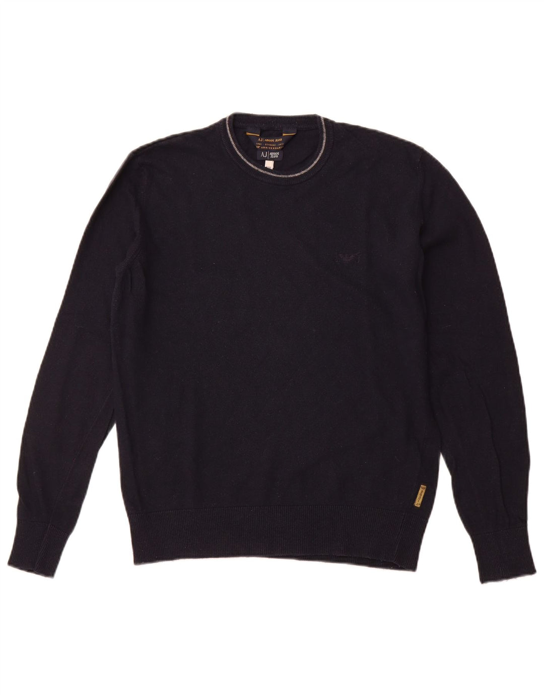 ARMANI JEANS Herren-Pullover mit Rundhalsausschnitt, mittlere marineblaue Viskose