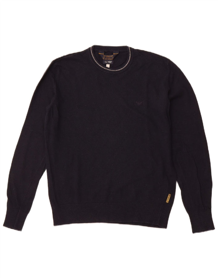 ARMANI JEANS Herren-Pullover mit Rundhalsausschnitt, mittlere marineblaue Viskose