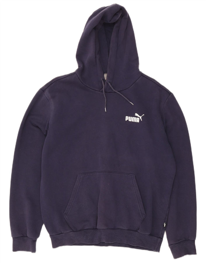 Puma Damen Kapuzenpullover UK 14 Medium Marineblau Baumwolle