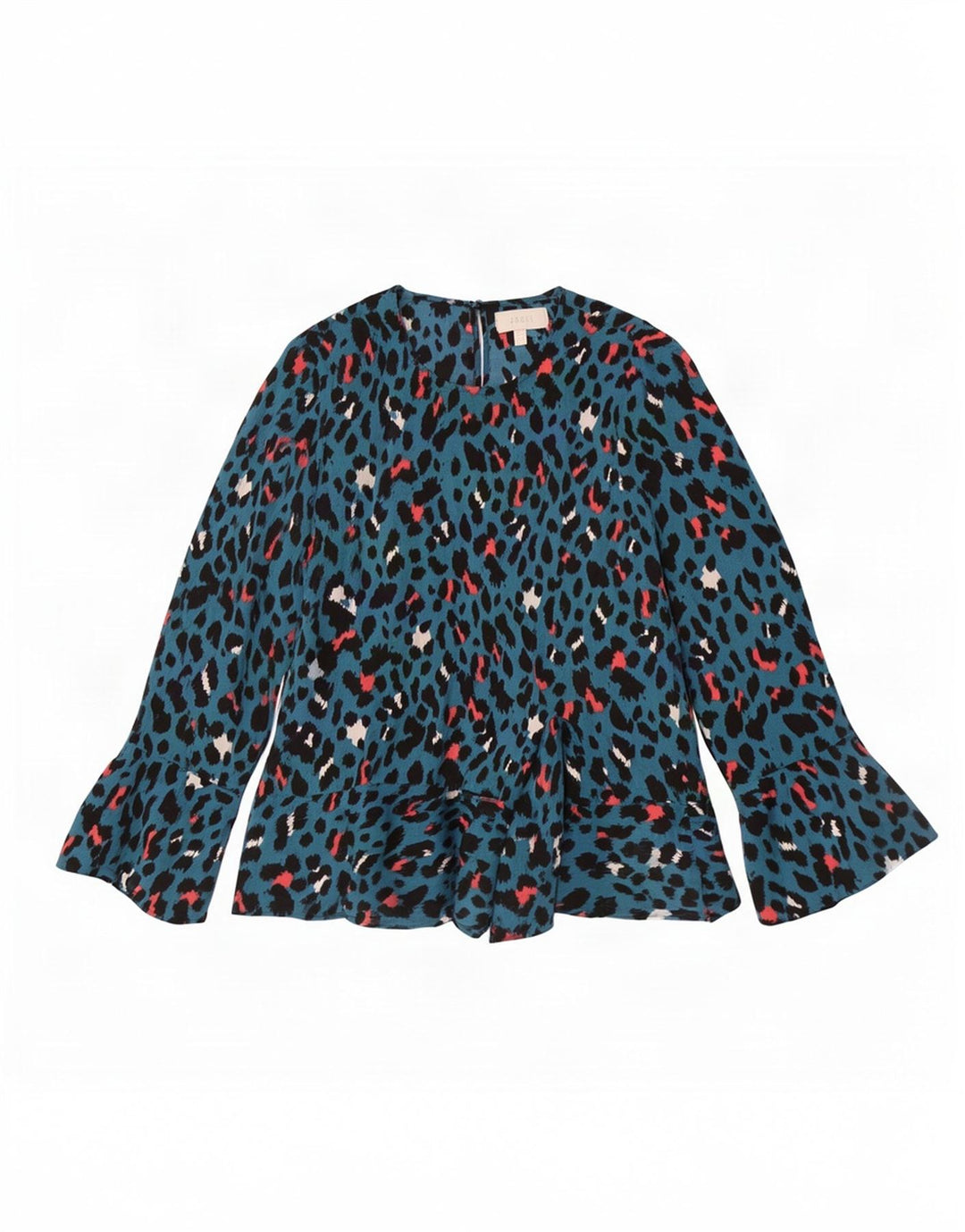 Coast Langarm-Blusenoberteil für Damen, Gr. 44, groß, blau geflecktes Polyester