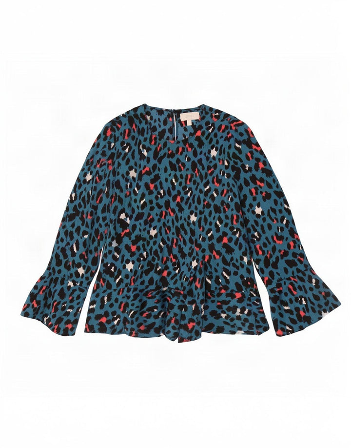 Coast Langarm-Blusenoberteil für Damen, Gr. 44, groß, blau geflecktes Polyester