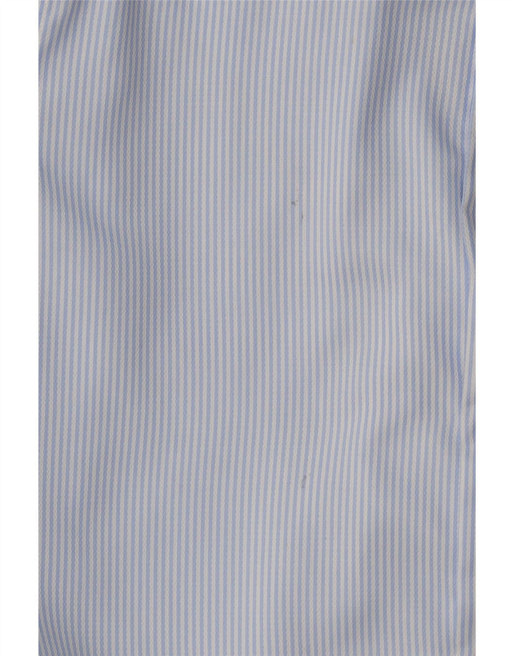 Boggi Herren-Hemd mit normaler Passform, Größe 39, 15 1/2, mittelblau, gestreift, Baumwolle