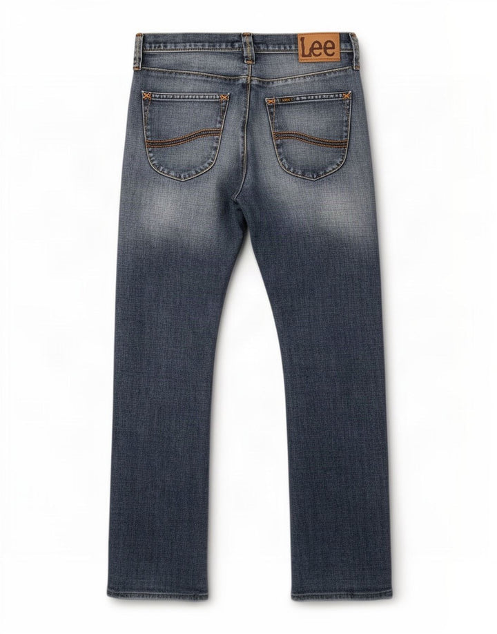 Lee Herren Straight Jeans W32 L28 Blaue Baumwolle