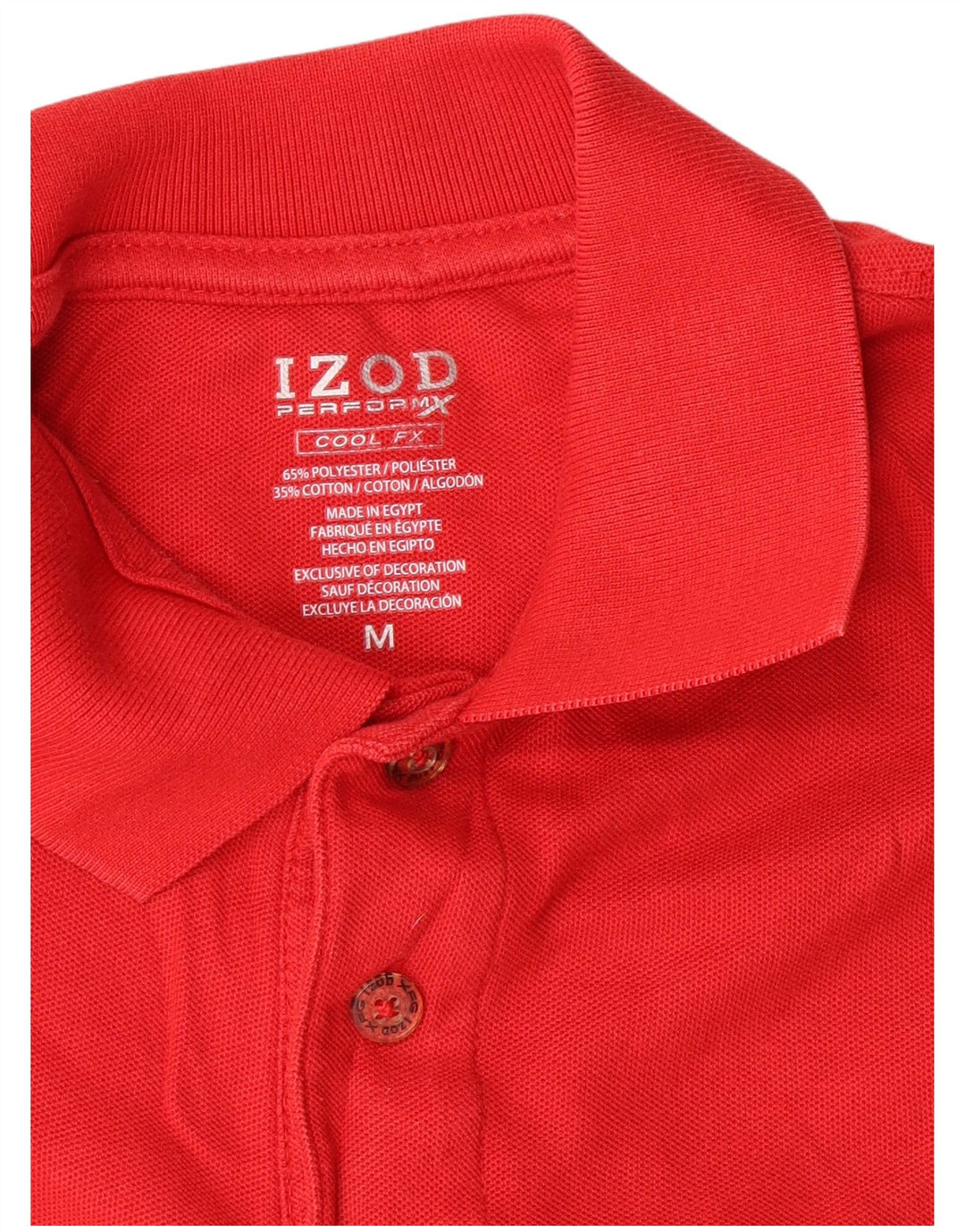 Izod Herren-Langarm-Poloshirt aus mittelrotem Polyester