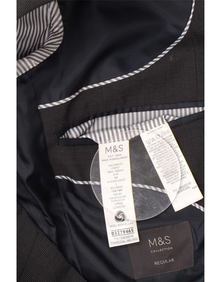 Marks & Spencer Herren 2-Knopf-Blazer mit normaler Passform, UK 40 Mittelgrau