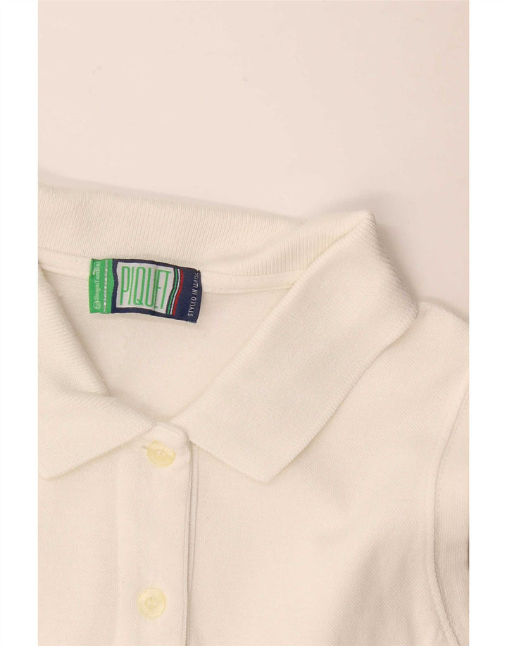 Sergio Tacchini Damen ärmelloses Poloshirt UK 12 Medium Weiß