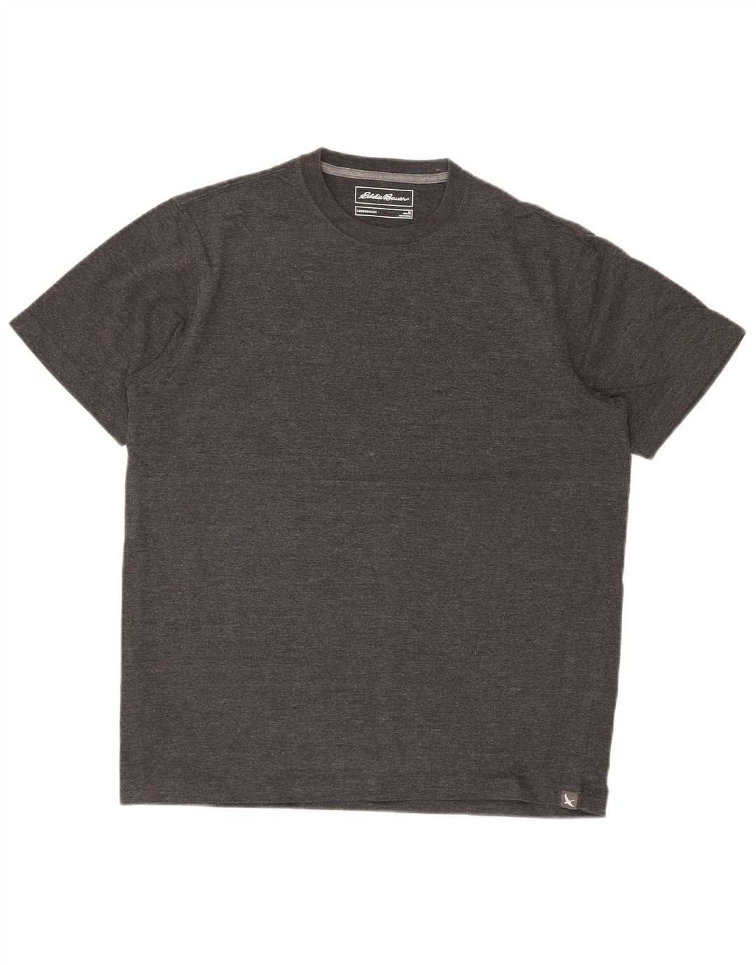 EDDIE BAUER Herren T-Shirt-Oberteil aus mittelgrau gesprenkelter Baumwolle